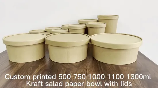 Custom Logo Disposable Paper Bowl for Salad Bowl