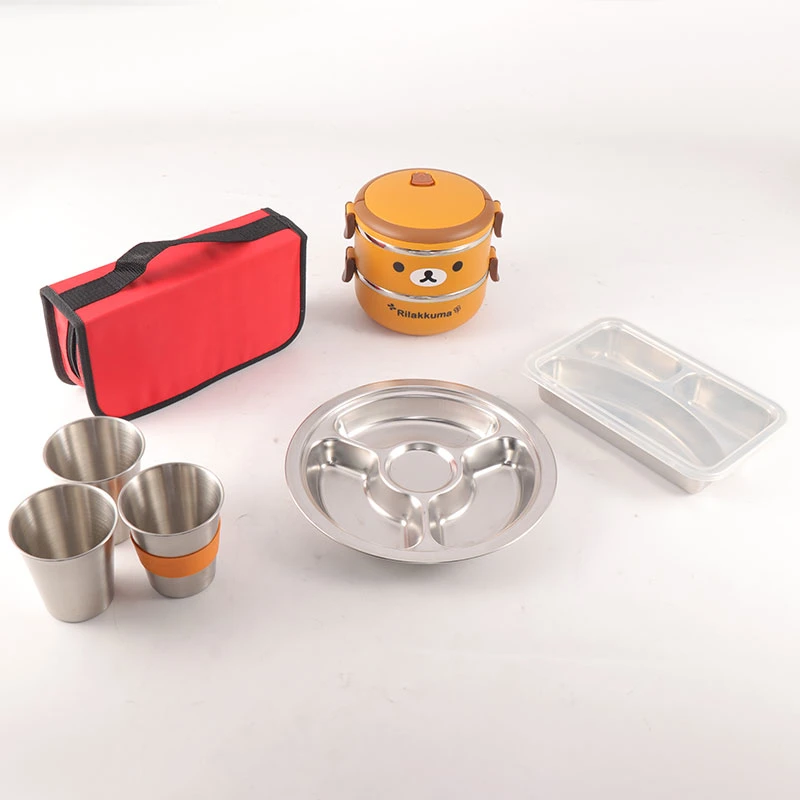 12PCS Stainless Steel Camping Set with Bowl Set