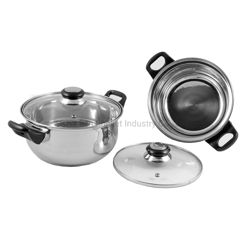 Bakelite Handle 12PCS Stainless Steel Cookware Set with Fry Pan