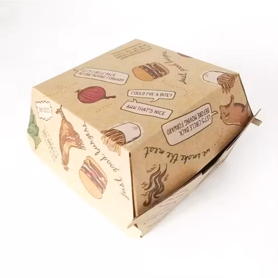 White Cardboard Disposable Environment-Friendly Degradable Lunch Box, Square Buckle Box, Salad Box, Rice Box, Pork Chop Box