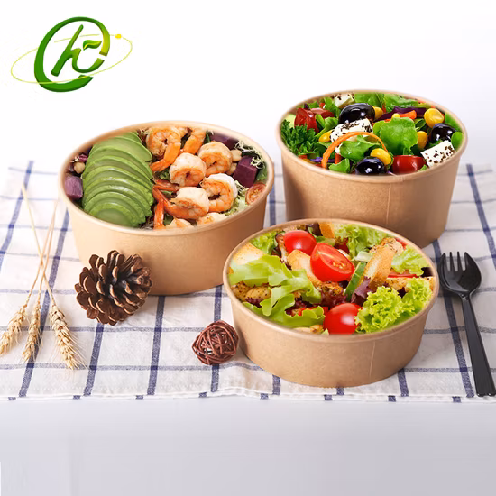 Custom Logo Disposable Paper Bowl for Salad Bowl