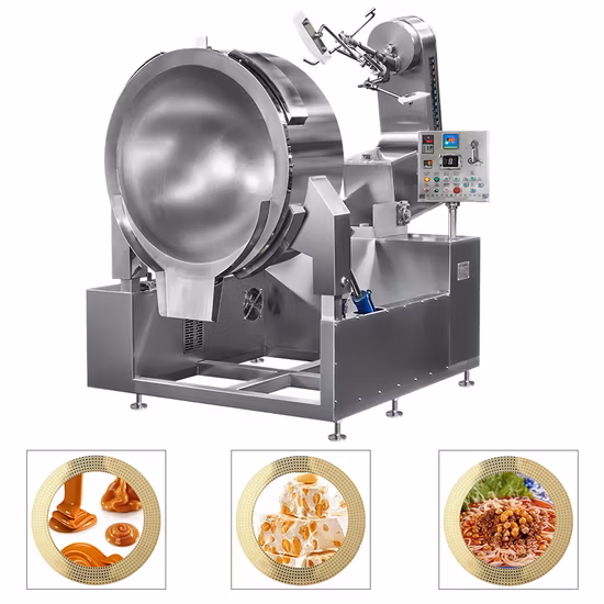 China Big Industrial Commercial Automatic Multi Planetary Tilting Curry Chili Bean Paste Mixing Making Electric Gas Steam Soy Sauce Cooking Pot